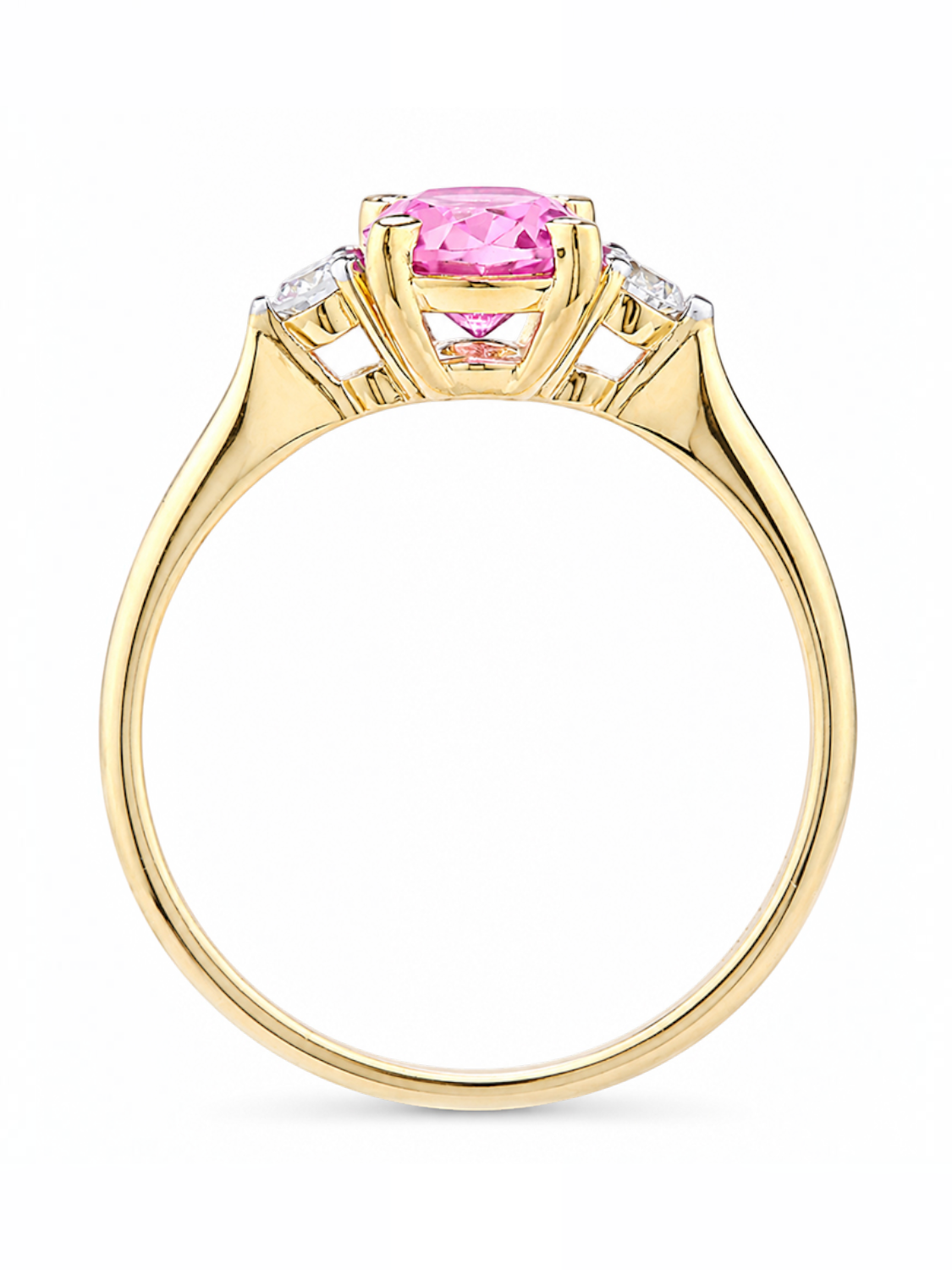 Ring, mit synth. Saphir, 375 Gelbgold