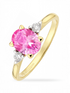Ring, mit synth. Saphir, 375 Gelbgold