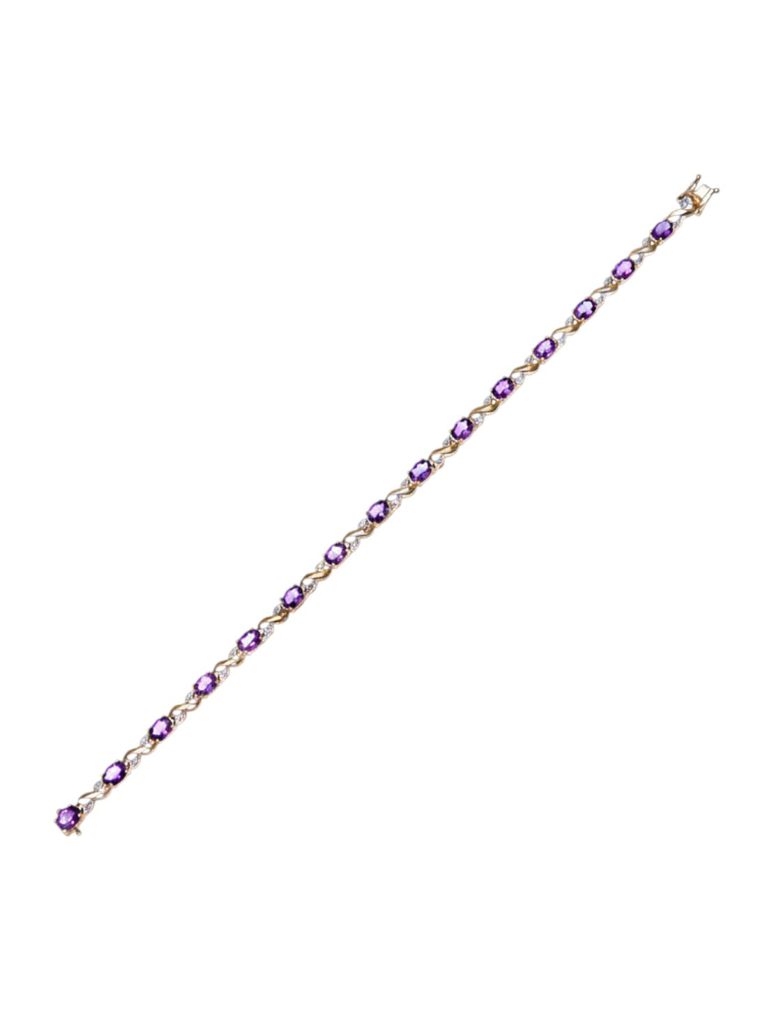 Armband aus 375 Gelbgold mit Diamant mit Amethyst