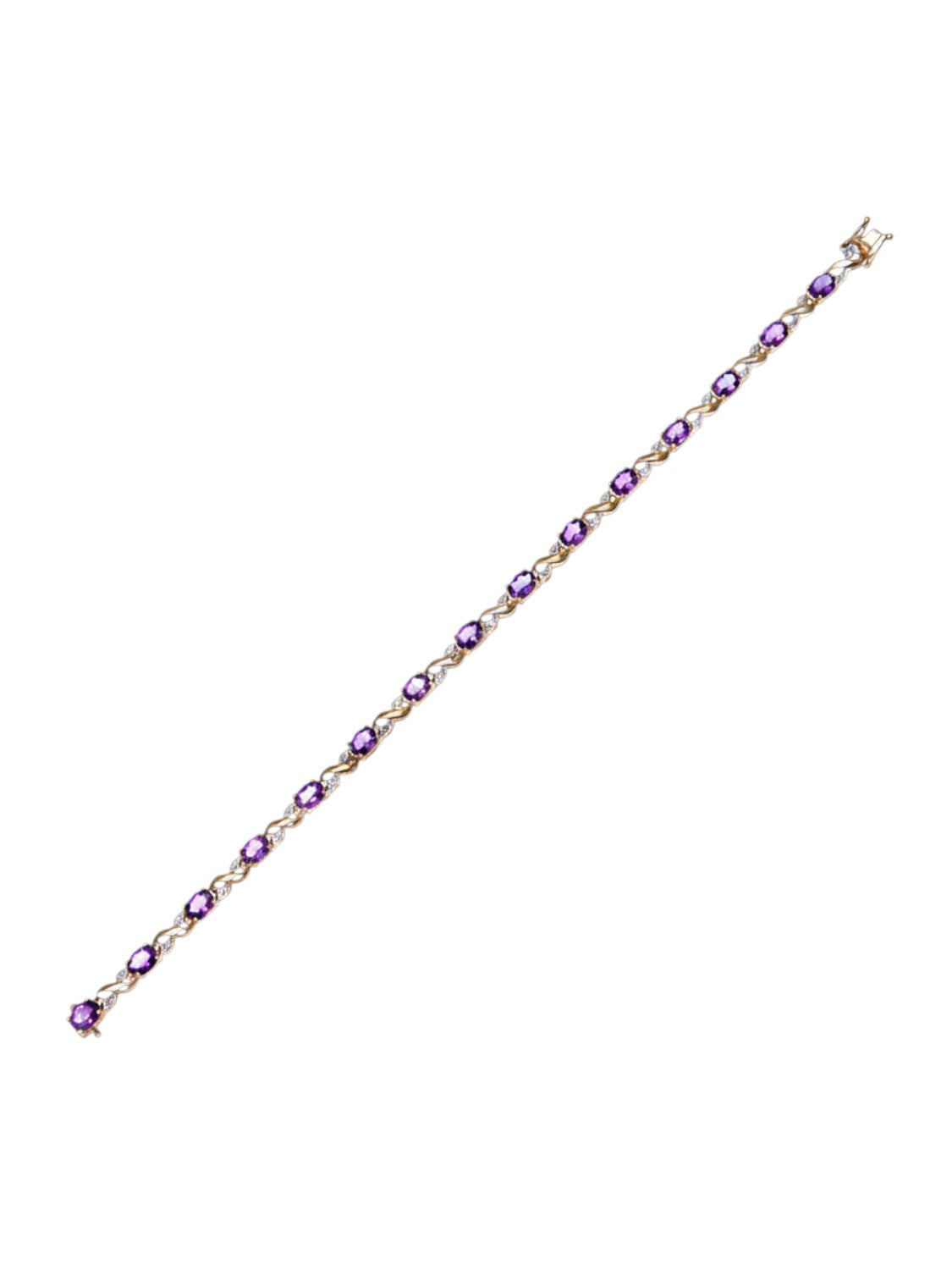 Armband aus 375 Gelbgold mit Diamant mit Amethyst