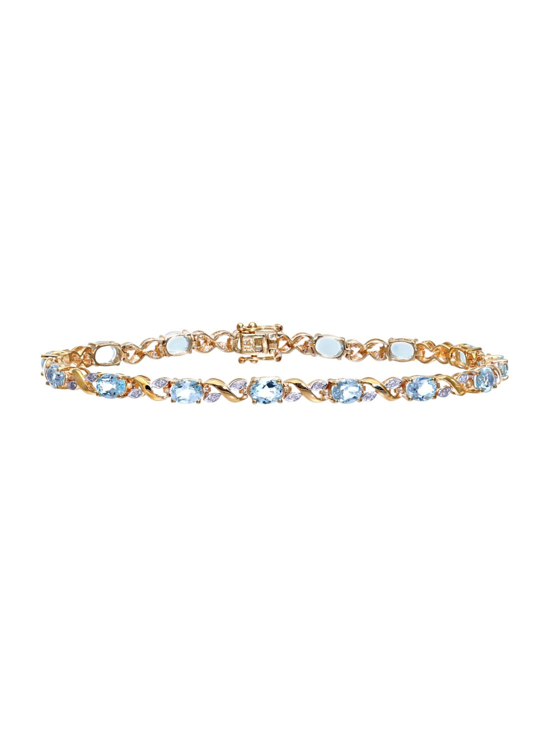 Armband aus 375 Gelbgold mit Diamant mit Topas