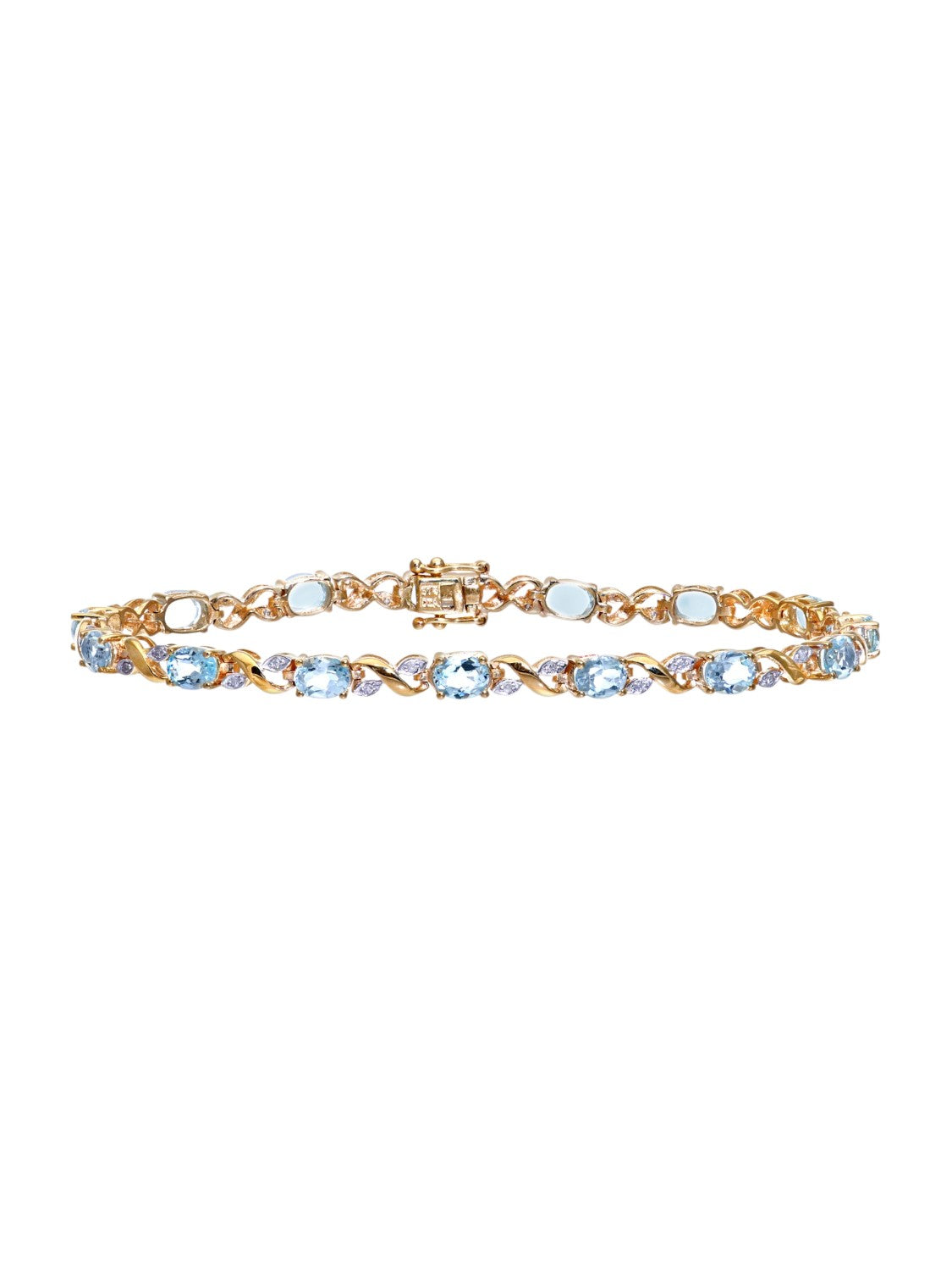 Armband aus 375 Gelbgold mit Diamant mit Topas