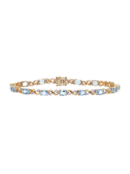 Armband aus 375 Gelbgold mit Diamant mit Topas