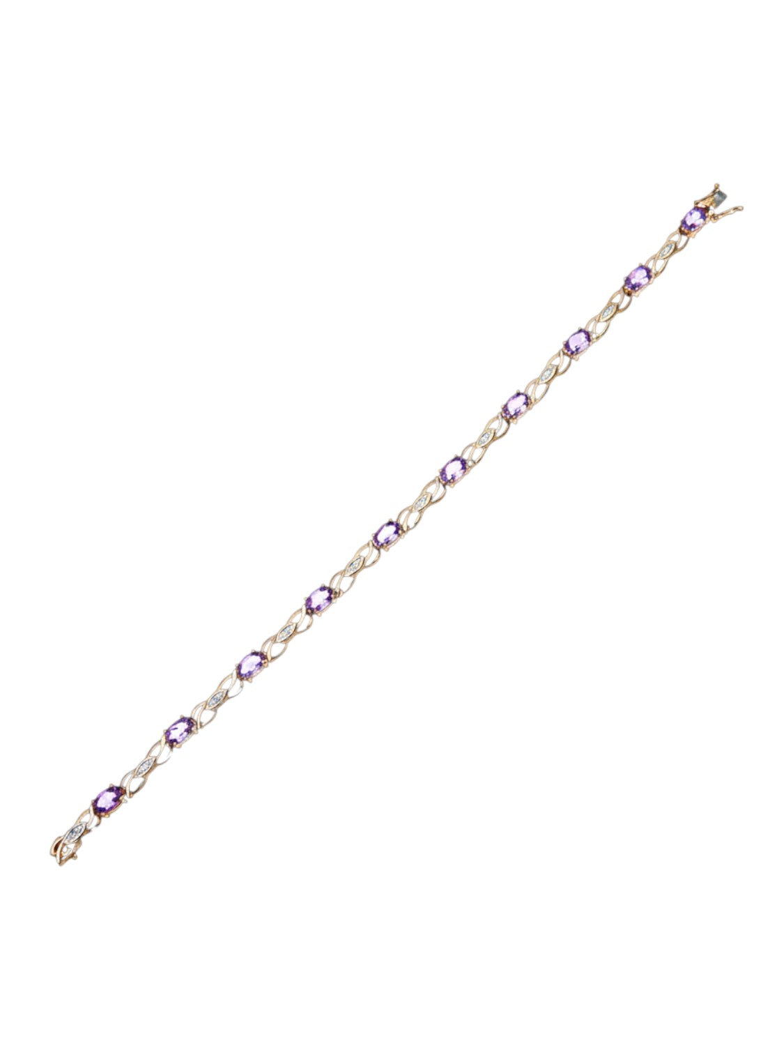 Armband aus 375 Gelbgold mit Diamant mit Amethyst