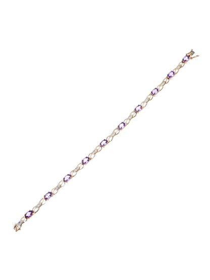 Armband aus 375 Gelbgold mit Diamant mit Amethyst