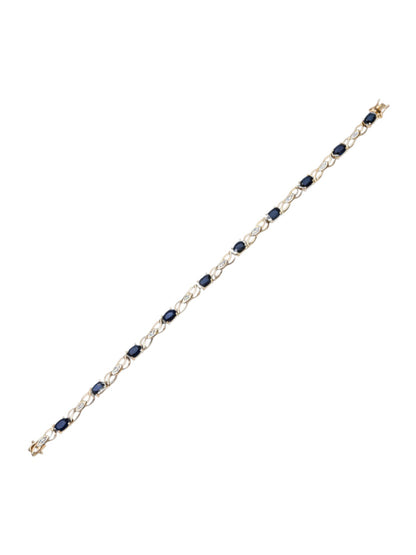 Armband aus 375 Gelbgold mit Diamant mit Saphir