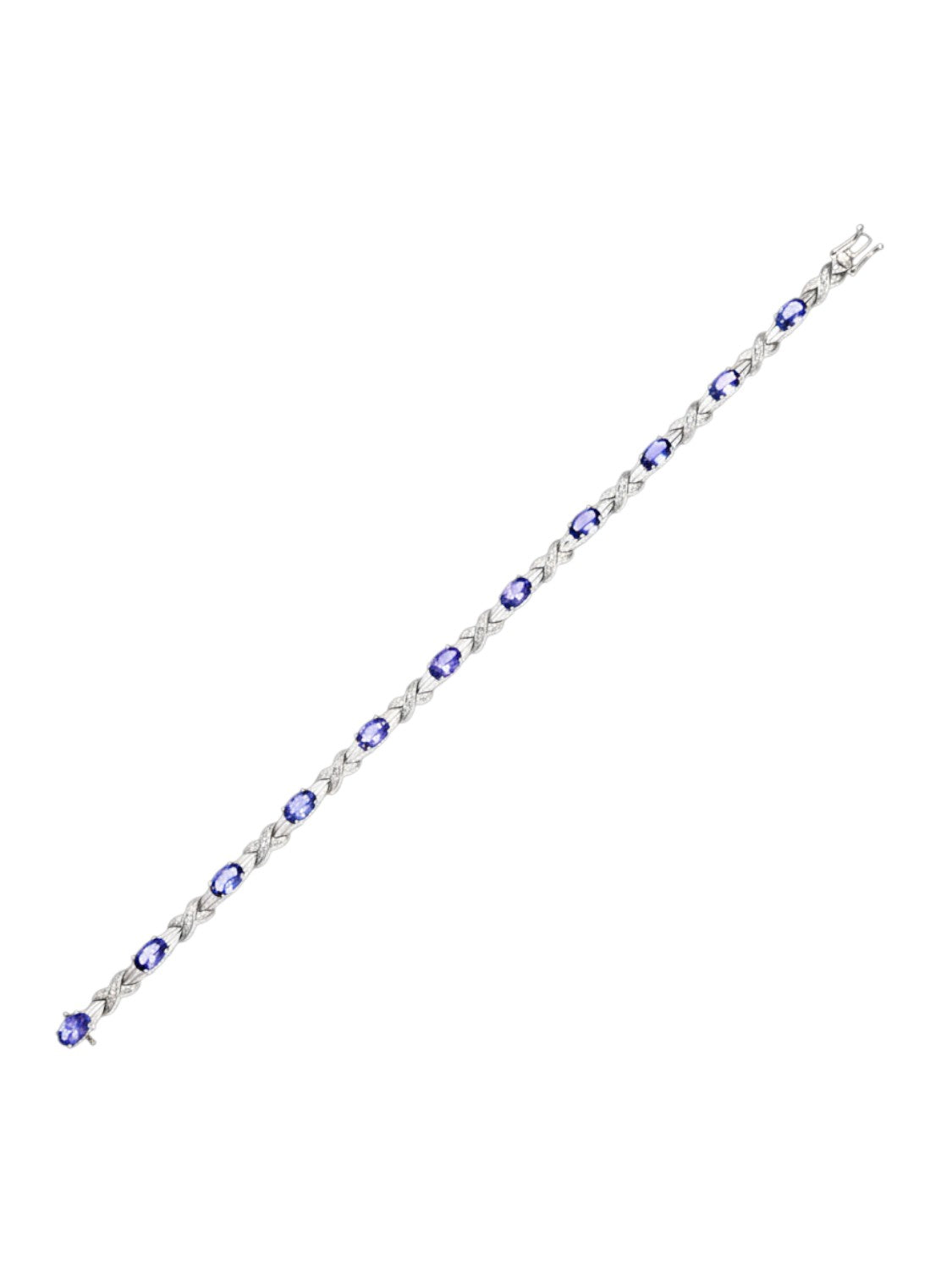 Armband aus 375 Weißgold mit Diamant mit Tansanit