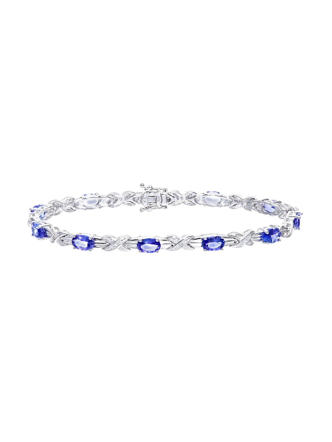 Armband aus 375 Weißgold mit Diamant mit Tansanit