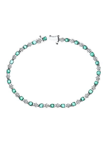 Armband aus 375 Weißgold mit 2.70 Karat Diamant mit Smaragd