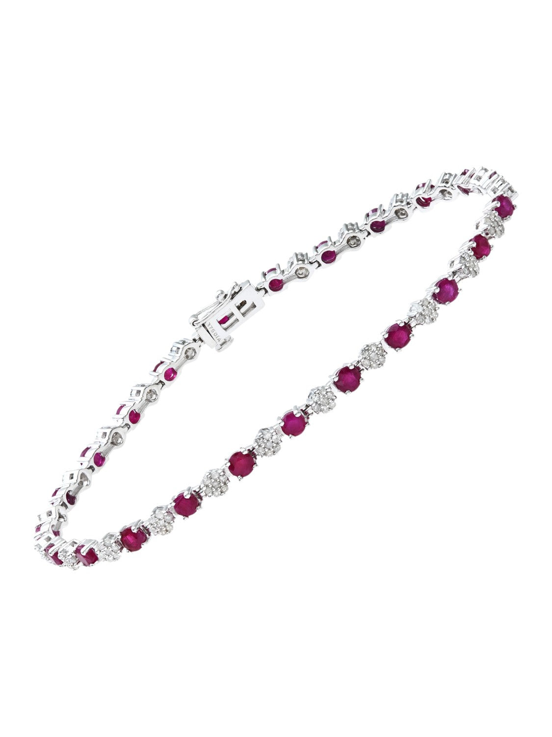Armband aus 375 Weißgold mit 2.70 Karat Diamant mit Rubin