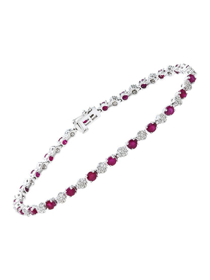 Armband aus 375 Weißgold mit 2.70 Karat Diamant mit Rubin