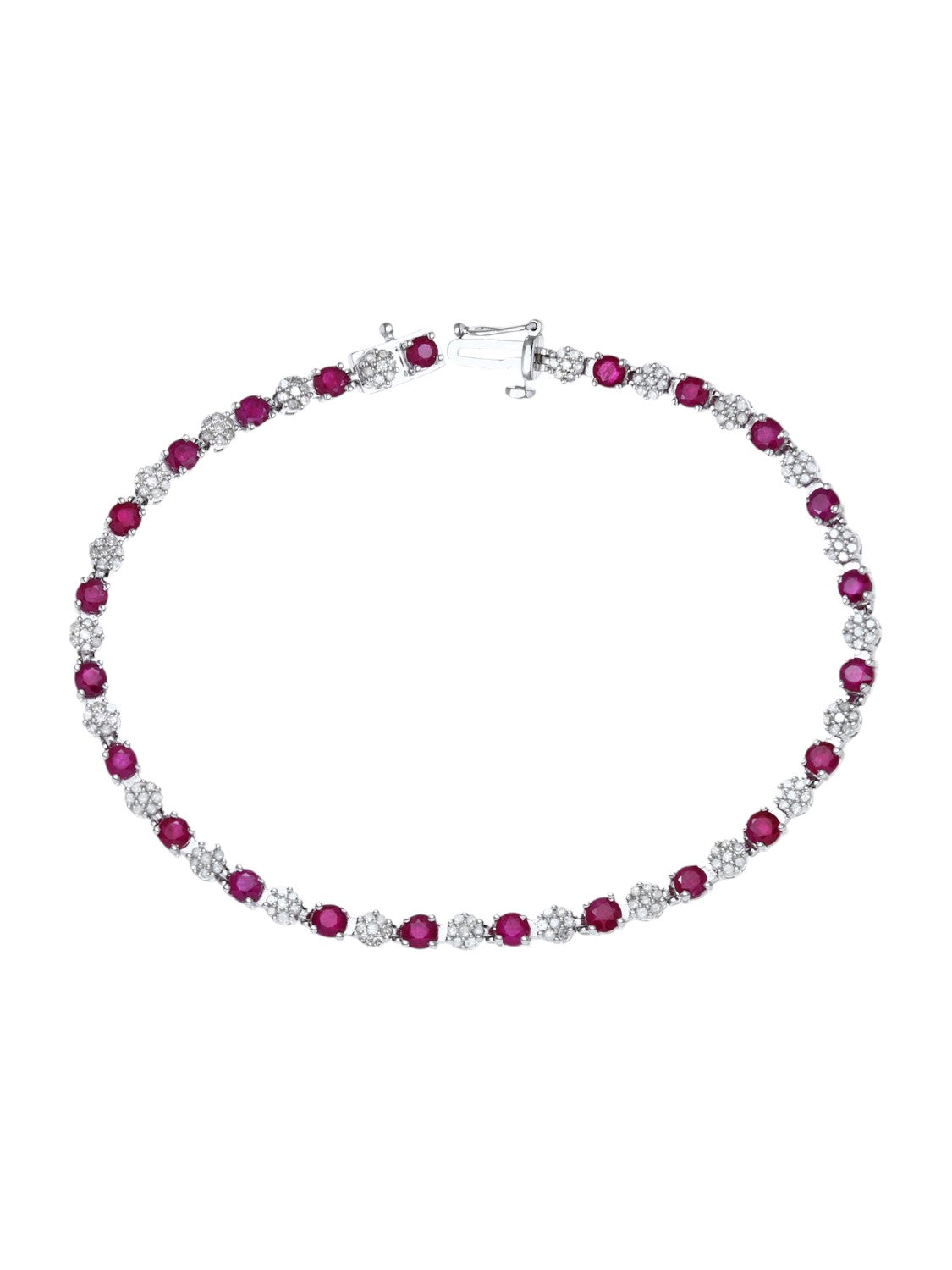 Armband aus 375 Weißgold mit 2.70 Karat Diamant mit Rubin