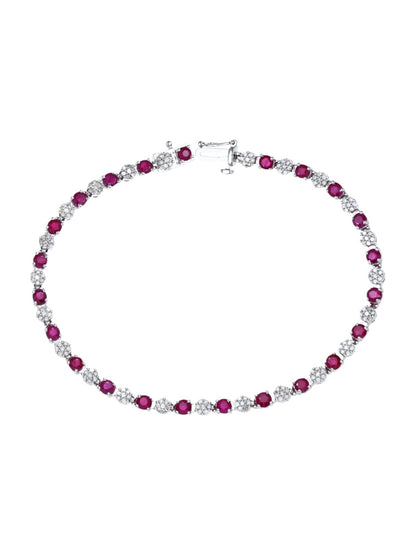 Armband aus 375 Weißgold mit 2.70 Karat Diamant mit Rubin