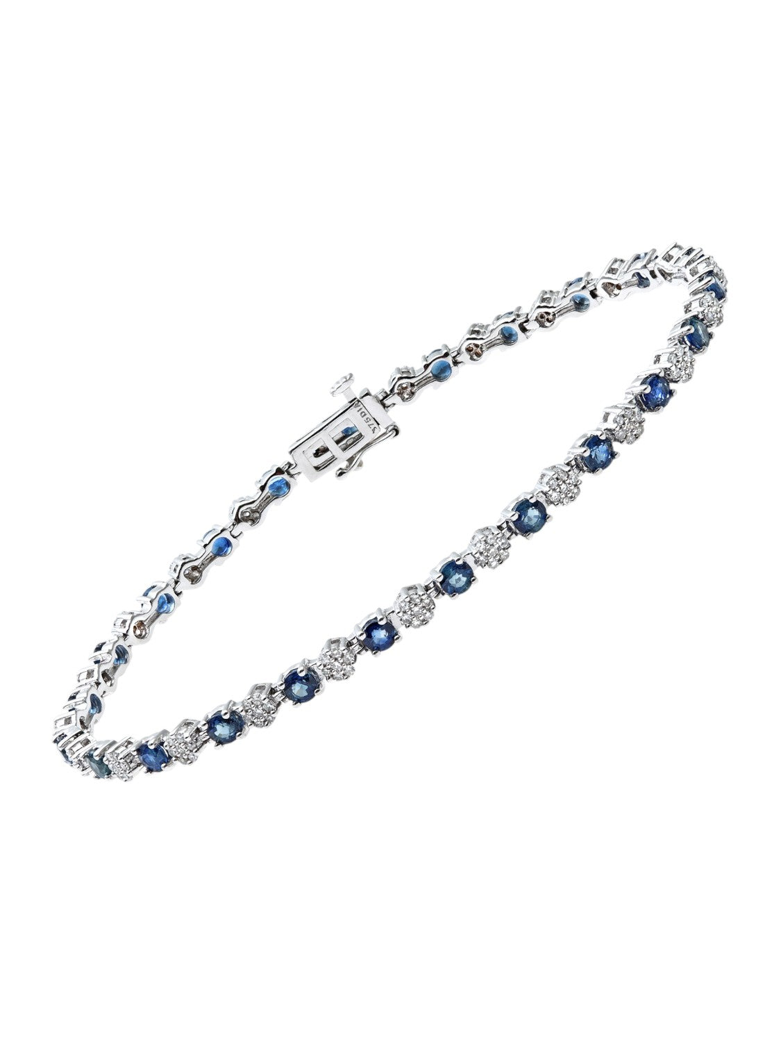Armband aus 375 Weißgold mit 2.70 Karat Diamant mit Saphir