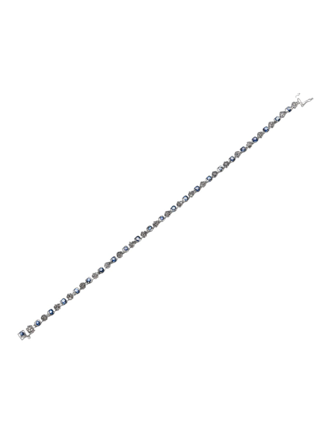 Armband aus 375 Weißgold mit 2.70 Karat Diamant mit Saphir