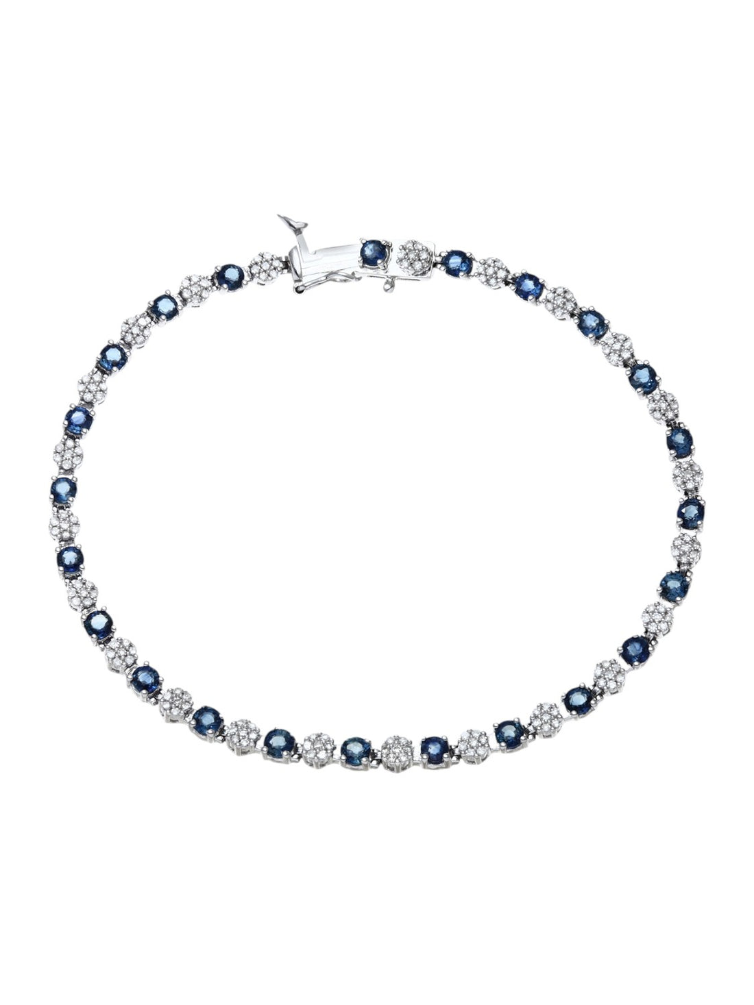 Armband aus 375 Weißgold mit 2.70 Karat Diamant mit Saphir