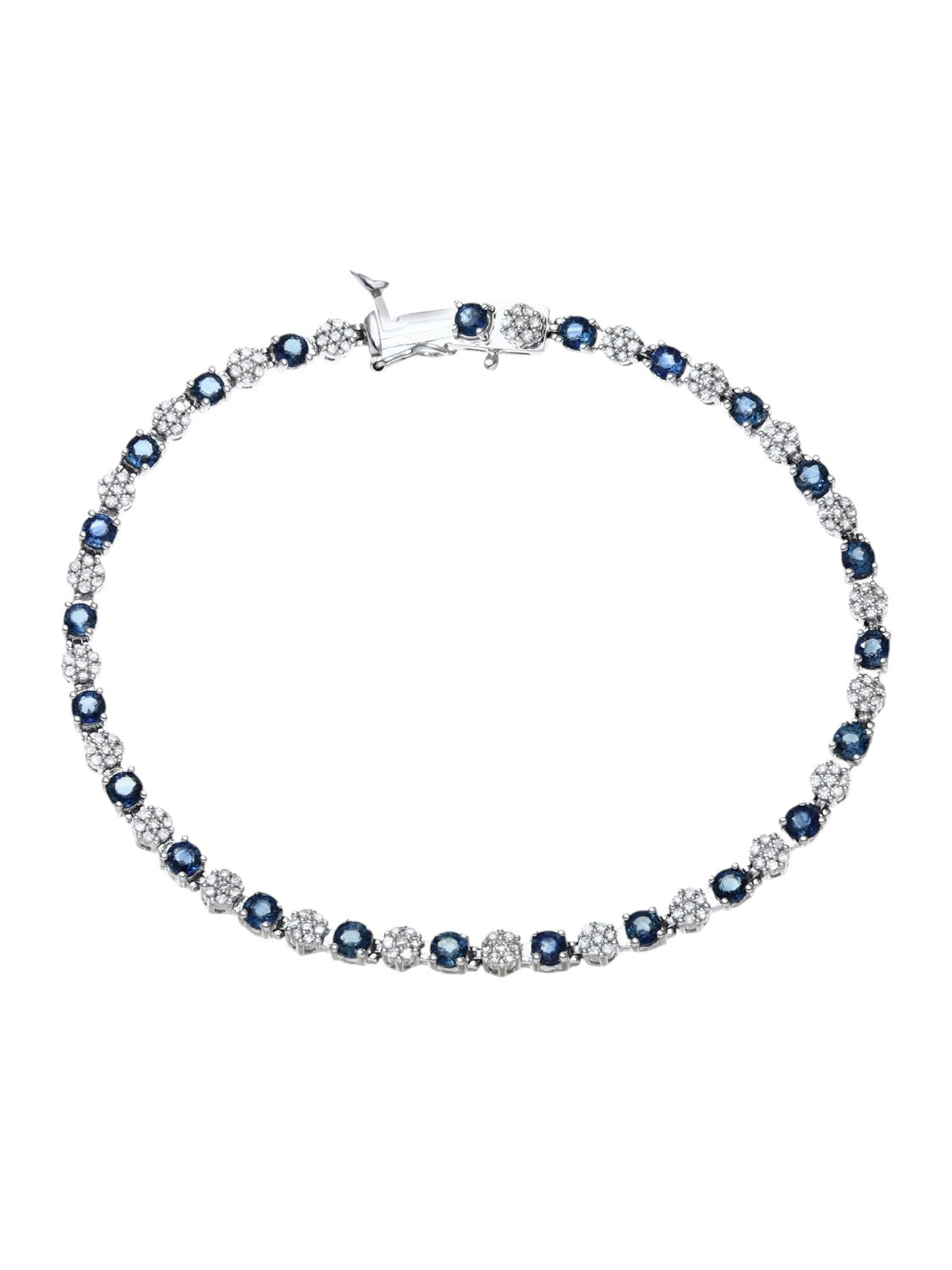 Armband aus 375 Weißgold mit 2.70 Karat Diamant mit Saphir