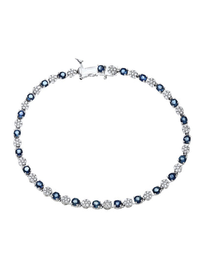 Armband aus 375 Weißgold mit 2.70 Karat Diamant mit Saphir