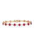 Armband aus 375 Gelbgold mit Diamant mit Rubin Blumen-Design