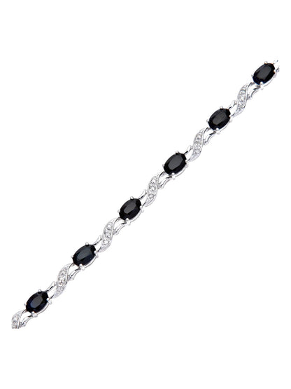 Armband aus 375 Gelbgold mit Diamant mit Saphir