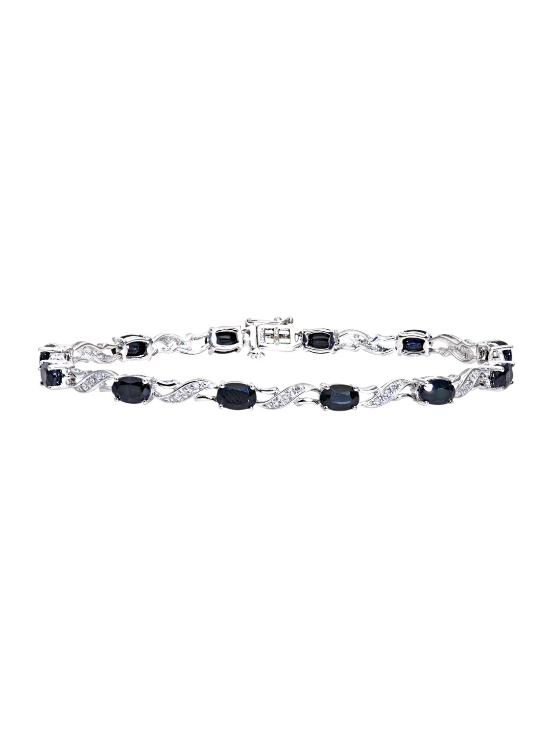 Armband aus 375 Gelbgold mit Diamant mit Saphir