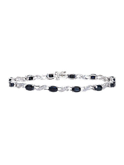 Armband aus 375 Gelbgold mit Diamant mit Saphir