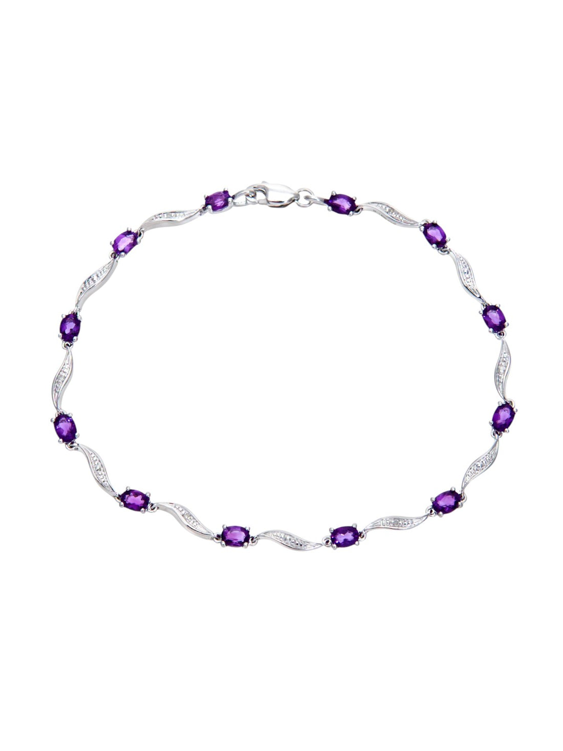 Armband aus 375 Weißgold mit Diamant mit Amethyst
