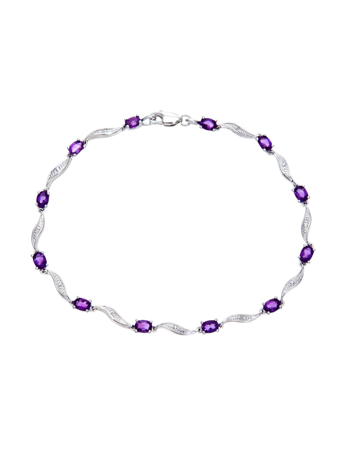 Armband aus 375 Weißgold mit Diamant mit Amethyst