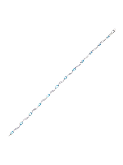 Armband aus 375 Weißgold mit Diamant mit Topas