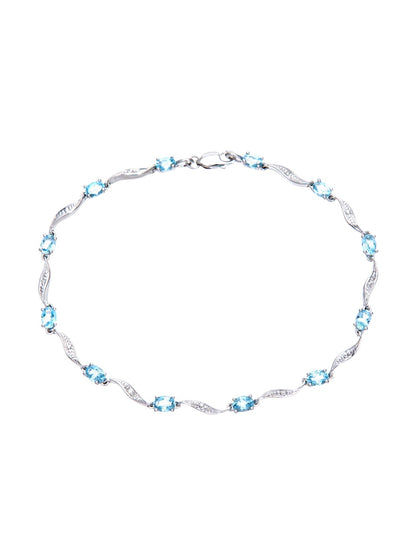 Armband aus 375 Weißgold mit Diamant mit Topas