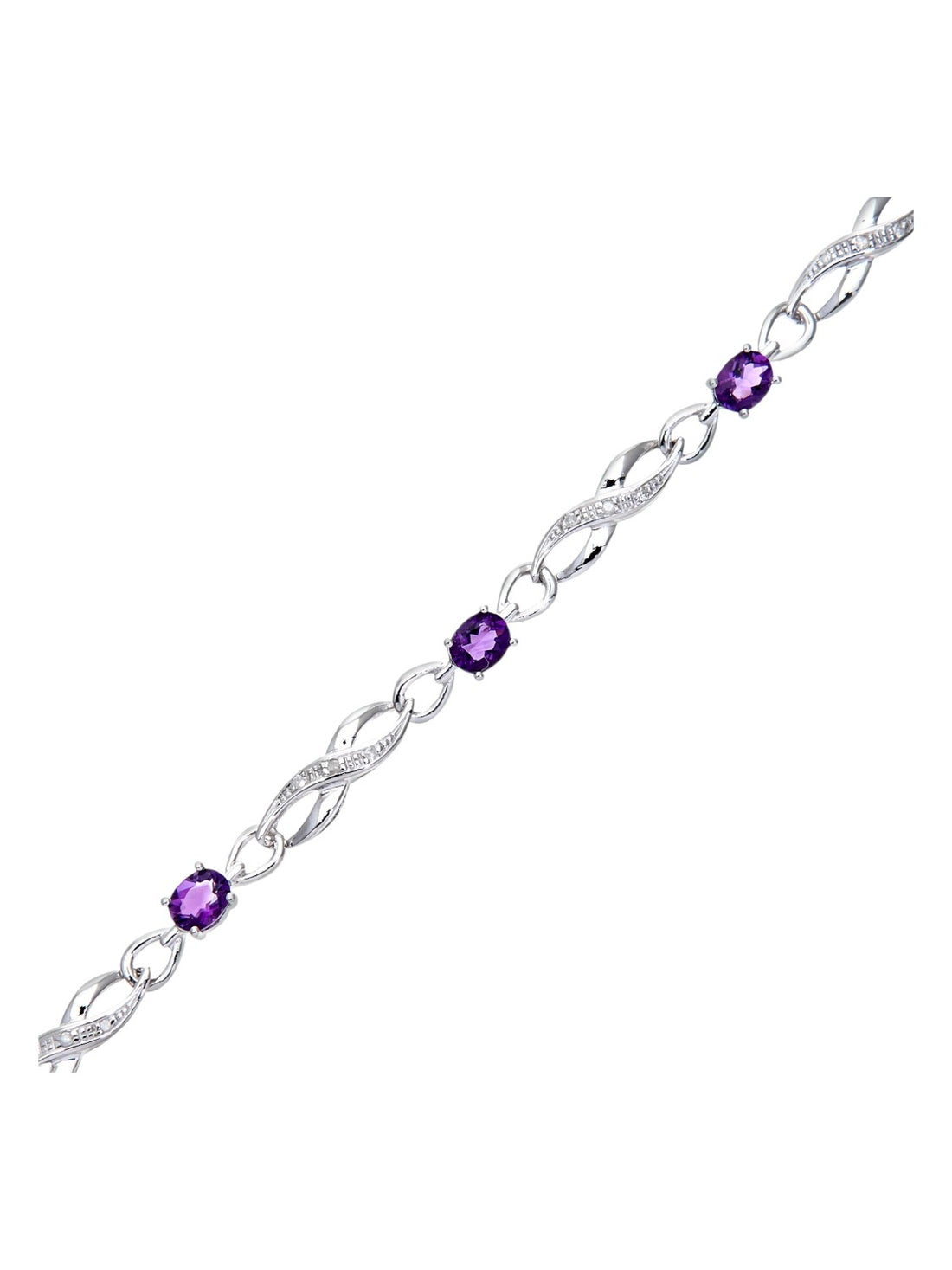 Armband aus 375 Weißgold mit Diamant mit Amethyst