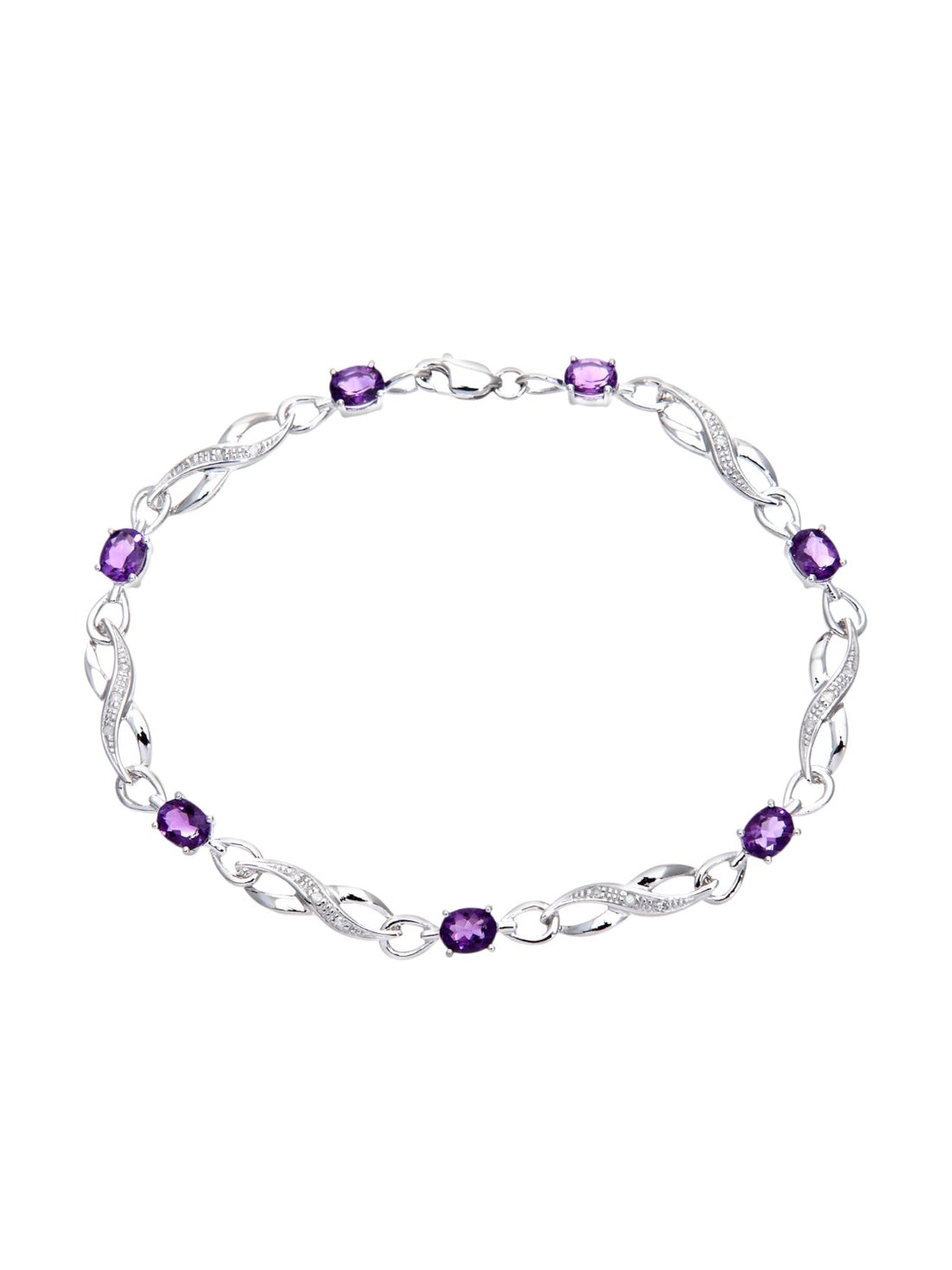 Armband aus 375 Weißgold mit Diamant mit Amethyst