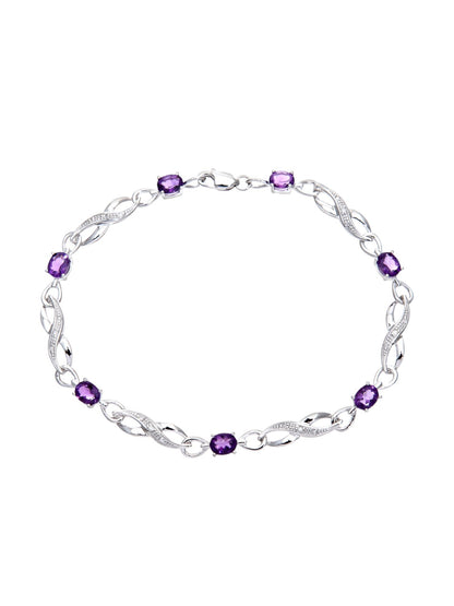 Armband aus 375 Weißgold mit Diamant mit Amethyst
