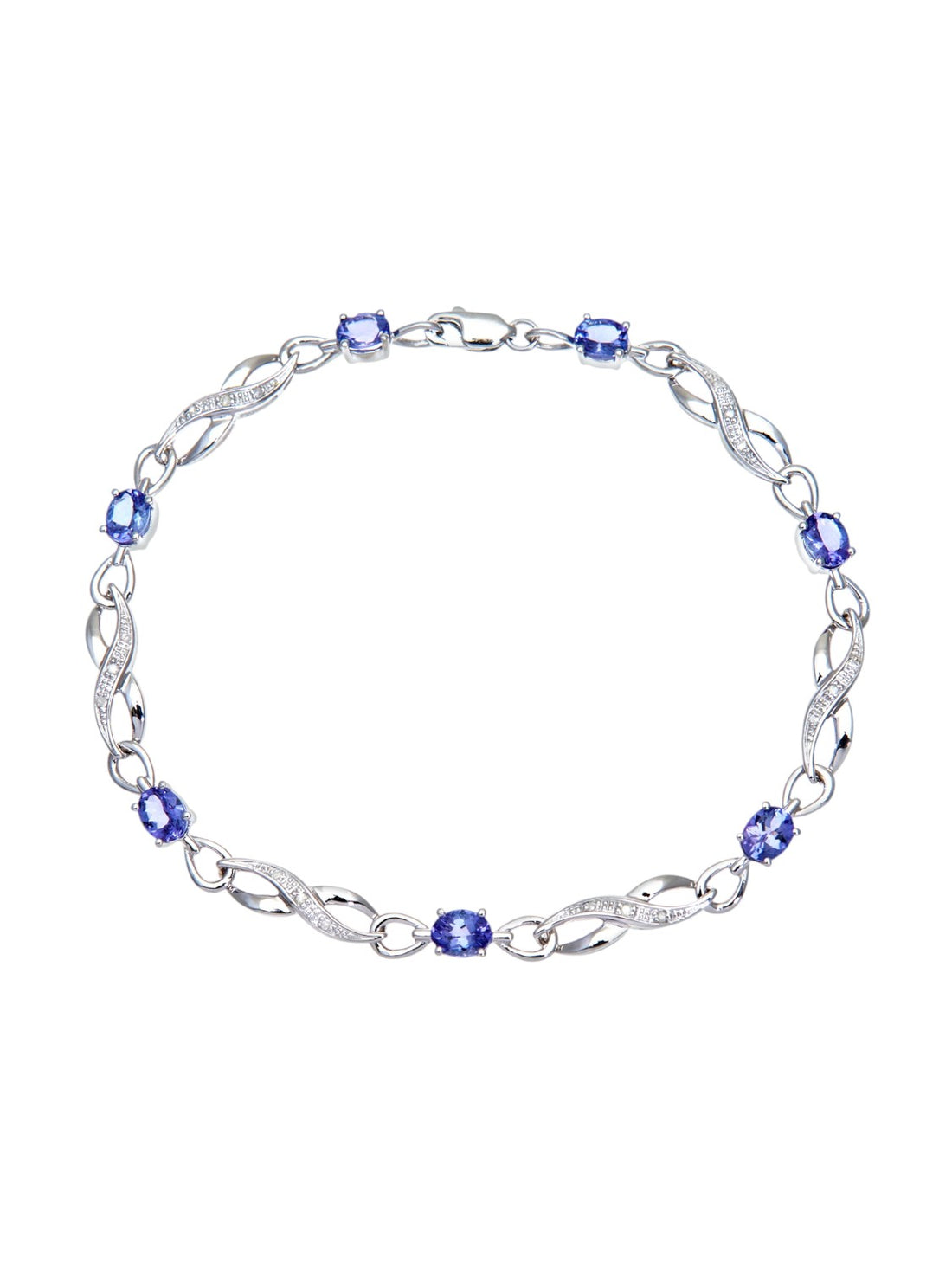 Armband aus 375 Weißgold mit Diamant mit Tansanit