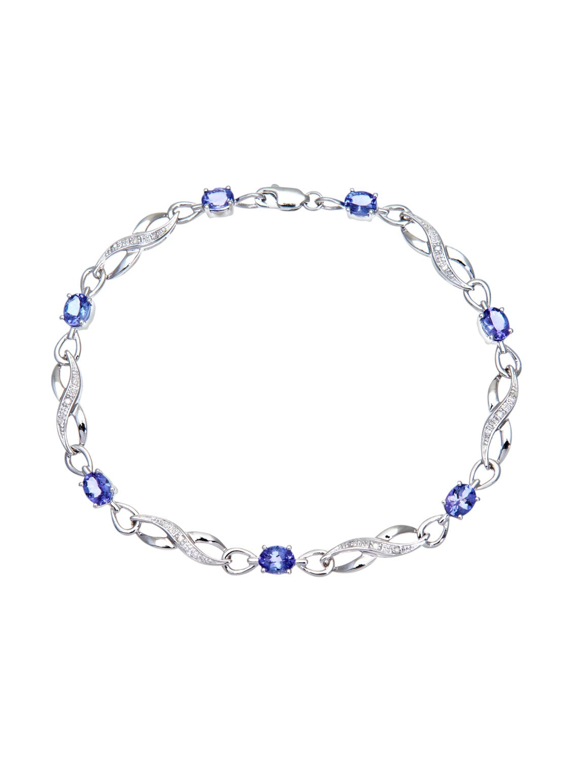 Armband aus 375 Weißgold mit Diamant mit Tansanit