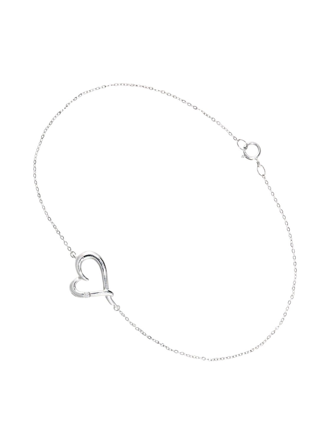 Armband aus 375 Weißgold mit Diamant Herz-Design