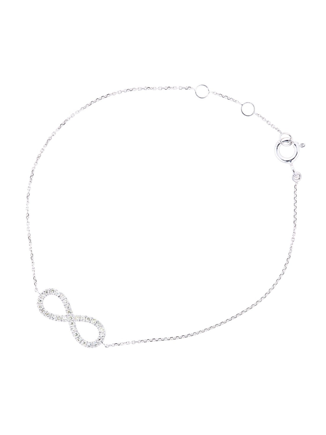 Armband aus 375 Weißgold mit Diamant Infinity-Design