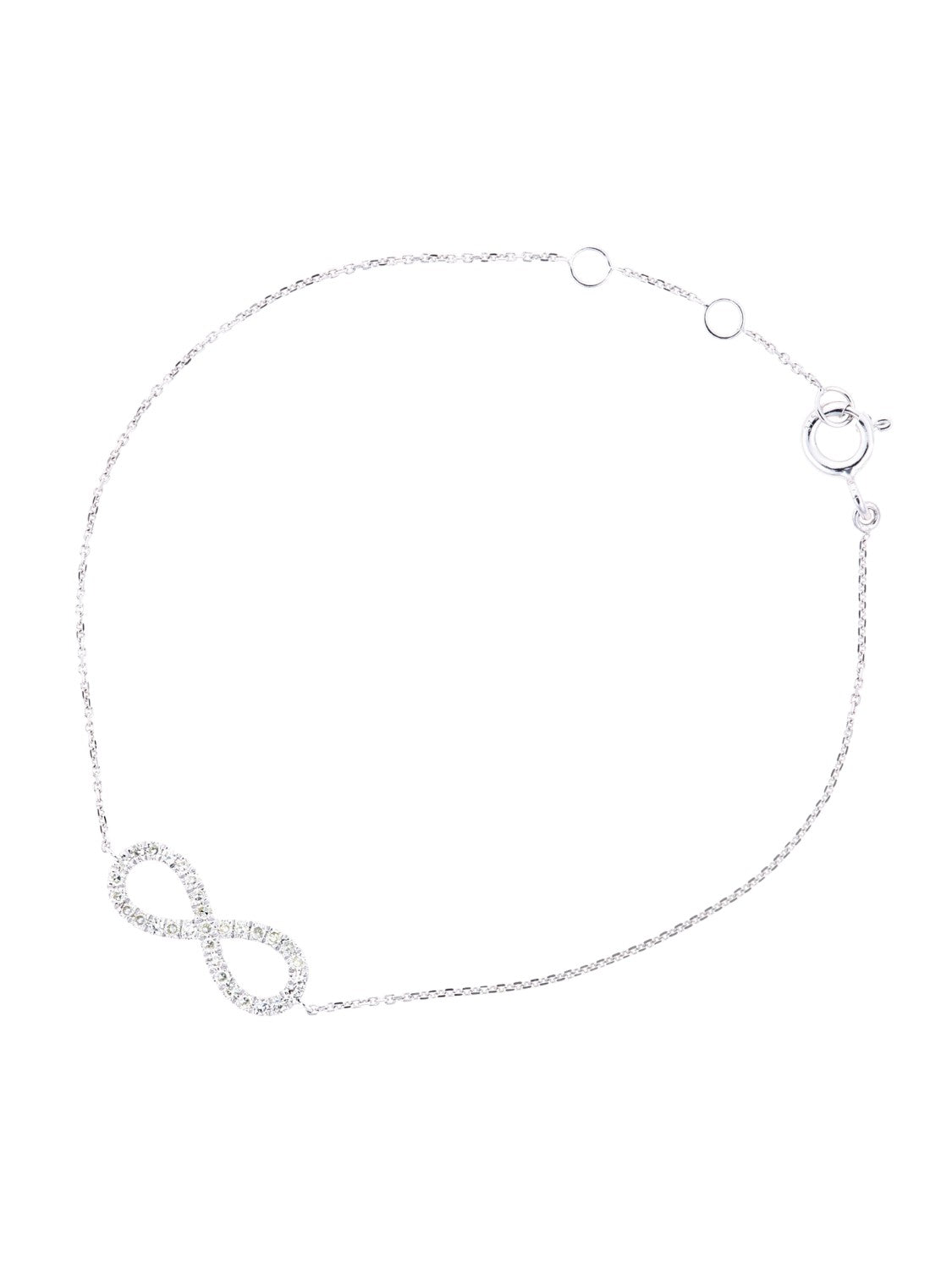 Armband aus 375 Weißgold mit Diamant Infinity-Design