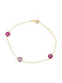 Armband aus 585 Gelbgold mit Rubin