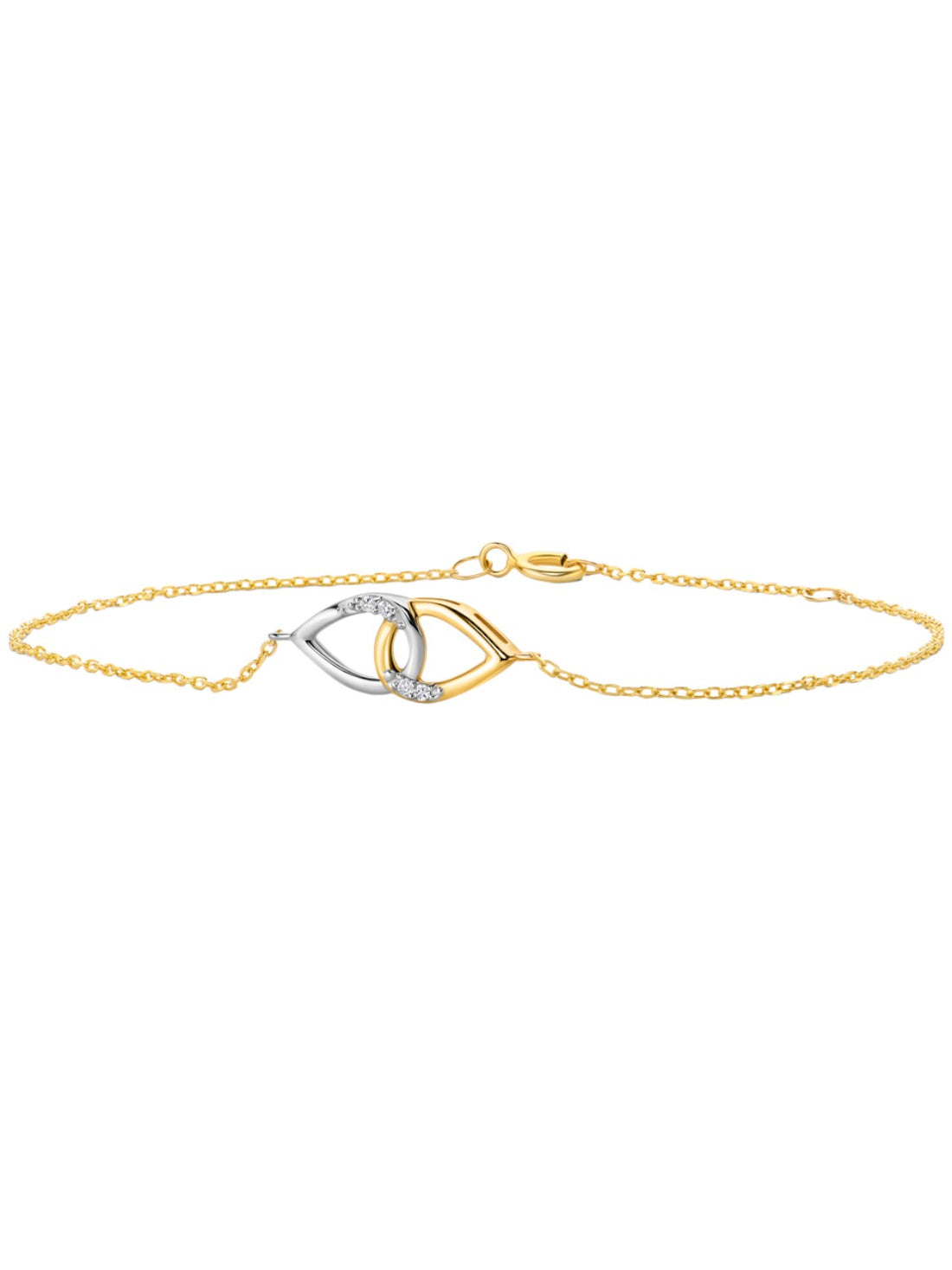 Armband aus 375 Gelbgold mit 0.02 Karat Diamant