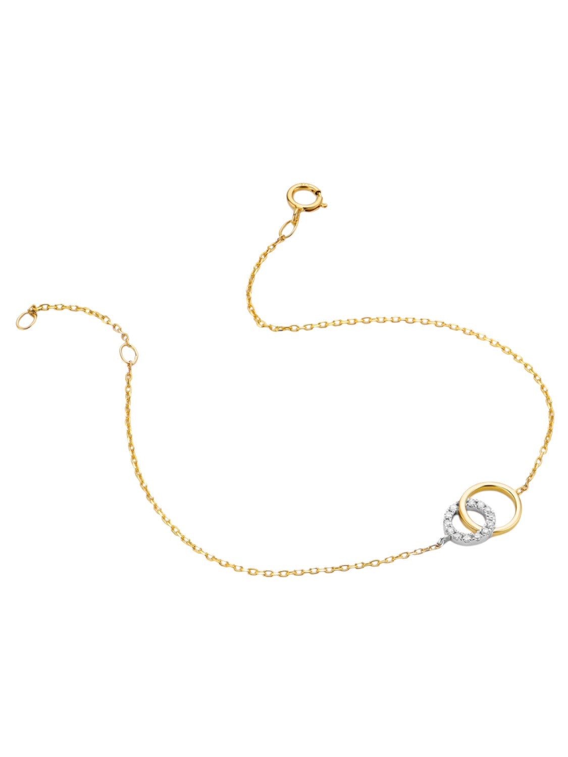 Armband aus 375 Gelbgold mit 0.07 Karat Diamant