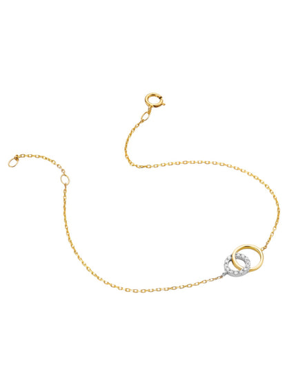 Armband aus 375 Gelbgold mit 0.07 Karat Diamant