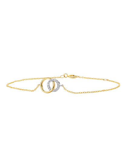 Armband aus 375 Gelbgold mit 0.07 Karat Diamant