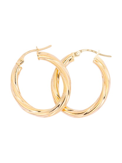 Hoop earrings in 375 (9K) Yellow Gold