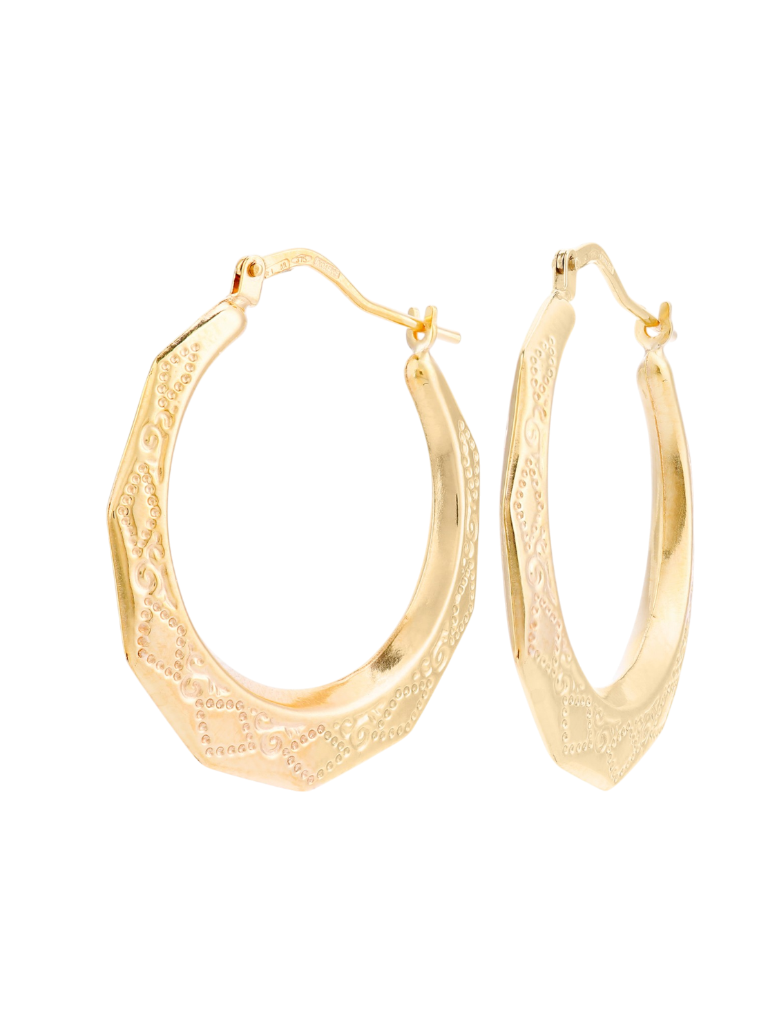 Hoop earrings in 375 (9K) Yellow Gold