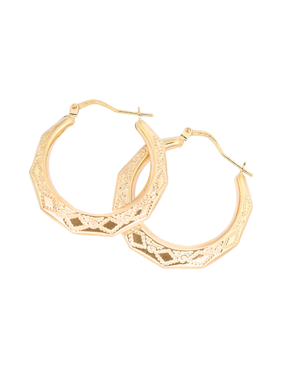 Hoop earrings in 375 (9K) Yellow Gold