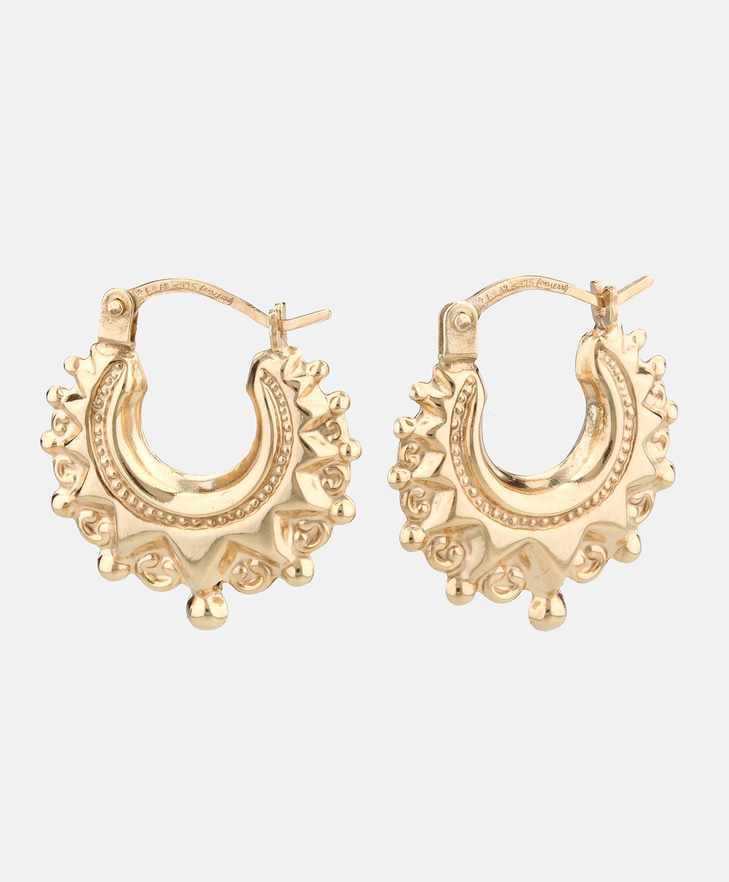 Hoop earrings in 375 (9K) Yellow Gold