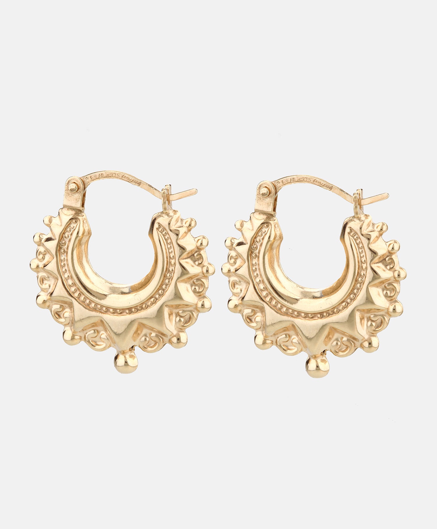 Hoop earrings in 375 (9K) Yellow Gold