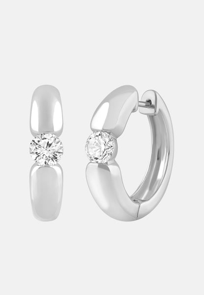 Ohrringe aus 375 Weißgold mit Lab Grown Diamant