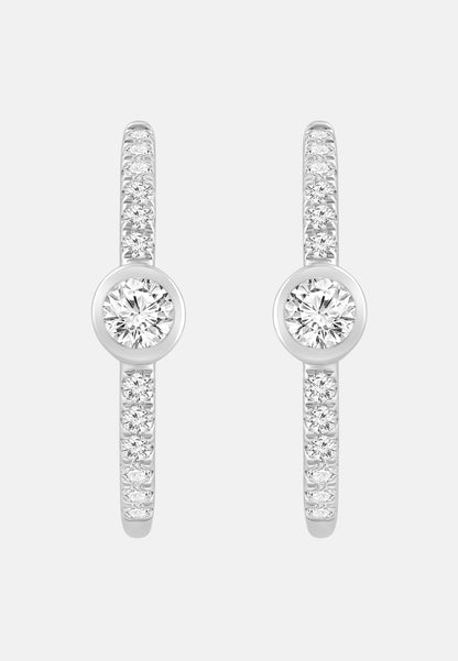 Ohrringe aus 375 Weißgold mit Lab Grown Diamant